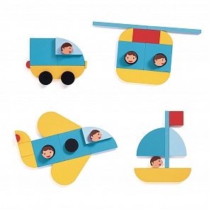 Деревянный конструктор Транспорт (Djeco, 06436)